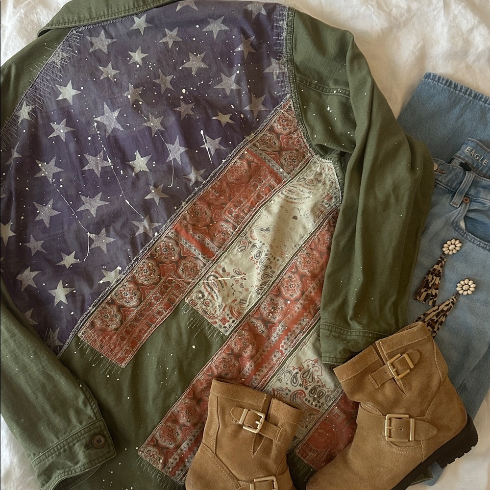 NWOT We The Free Spruce Army Green Military Jacket Size S